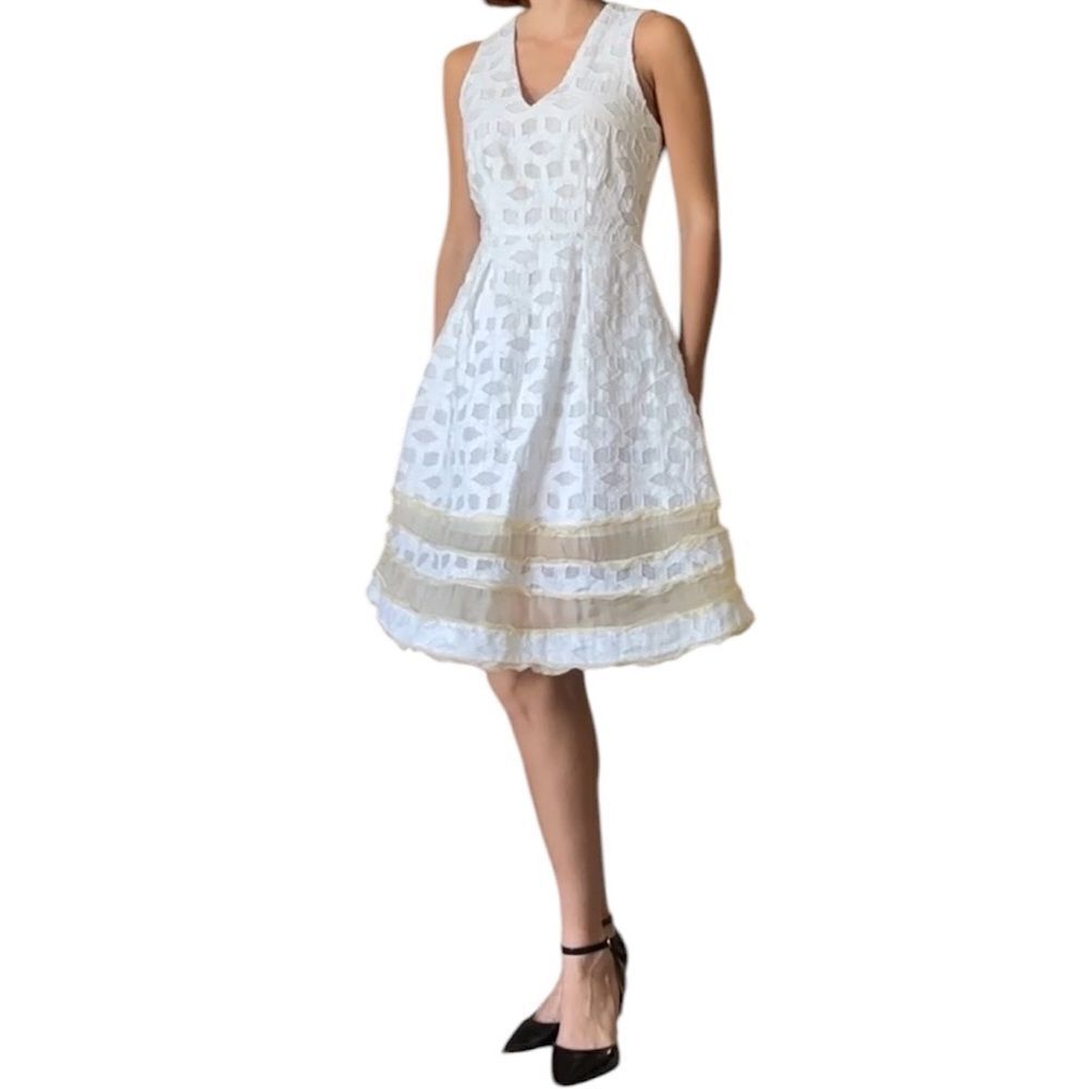 Jonathan Simkhai Midi White Dress Sleeveless Twill Size 2 - Picture 3 of 10